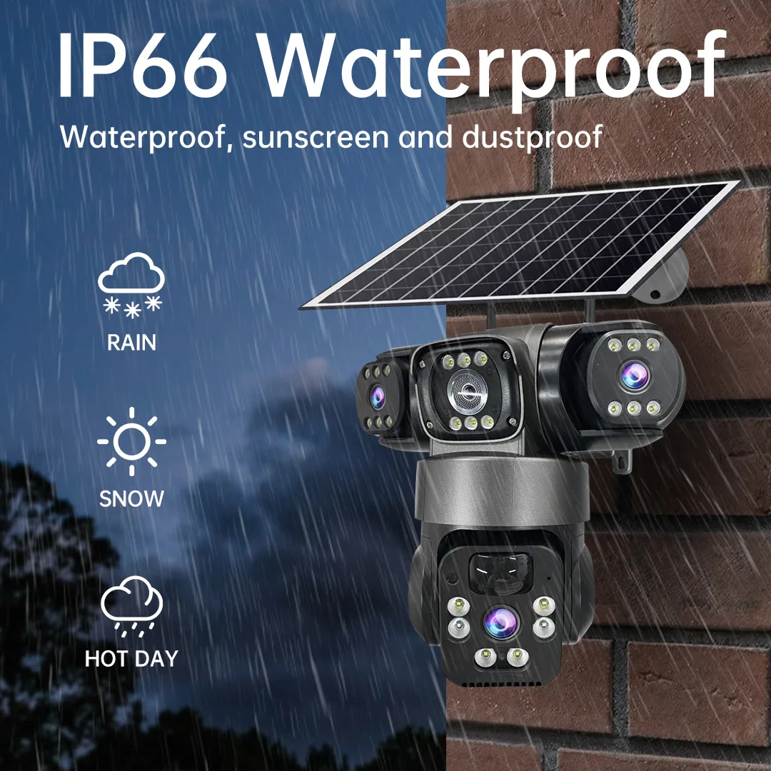 9MP 6K Triple Lens Security Camera: 3 Screens, 360° View & V380 Pro ...