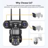 主图_04 9MP Full HD Solar WiFi Security Camera | 3 Lens 3 Screen 10X Zoom + PIR Human Detection & Night Vision