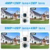 8MP Wifi PTZ Camera Dual Lens Dual IP Cameras AI Auto Tracking Two-way Audio Color Night Vision Baby Monitor Wireless Cam CCTV
