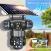 主图_07 9MP Full HD Solar WiFi Security Camera | 3 Lens 3 Screen 10X Zoom + PIR Human Detection & Night Vision