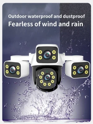 6K 12MP WiFi IP Camera HD 3-Lens 3-Screen Outdoor Cam Human Type AI Detection Automatic Tracking Securit Monitoring IP CCTV