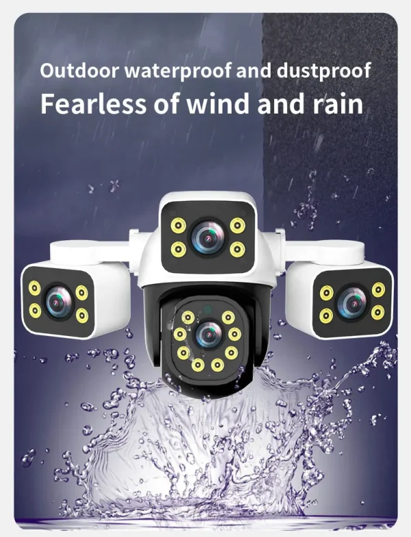 6K 12MP WiFi IP Camera HD 3-Lens 3-Screen Outdoor Cam Human Type AI Detection Automatic Tracking Securit Monitoring IP CCTV