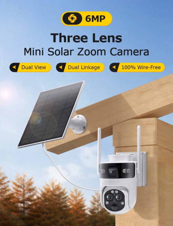 AOV Solar Battery Camera 4G SIM 7/24 Hours Recording Wireless WIFI Security PTZ Camera Dual Lens PIR Night Vision