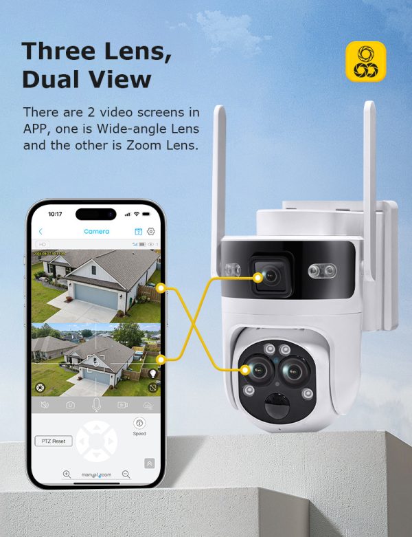 AOV Solar Battery Camera 4G SIM 7/24 Hours Recording Wireless WIFI Security PTZ Camera Dual Lens PIR Night Vision