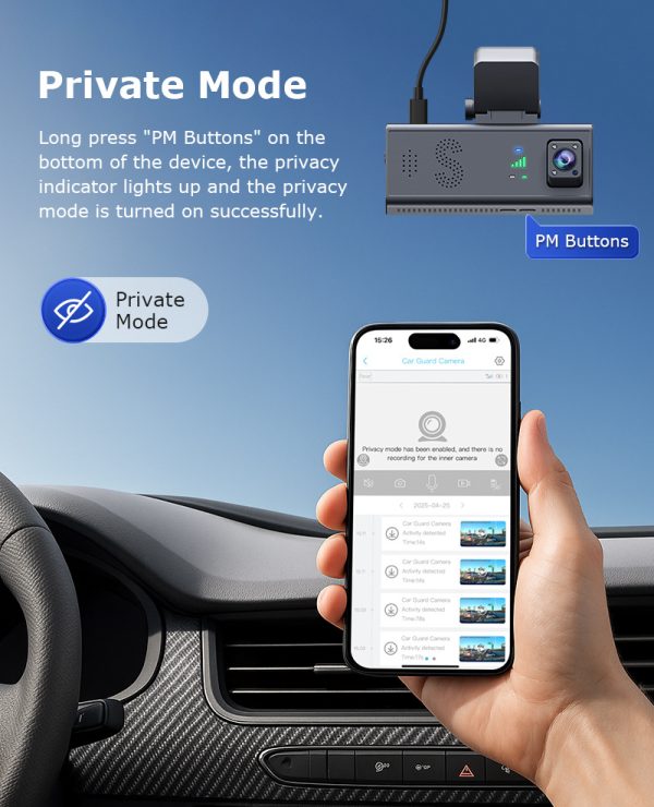 Dash Cam Dual Lens 4K UHD Recording Dual Lens Vehicle Car Camera DVR Night Vision Video Recorder with GPS 24H Parking