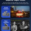 Dash Cam Dual Lens 4K UHD Recording Dual Lens Vehicle Car Camera DVR Night Vision Video Recorder with GPS 24H Parking