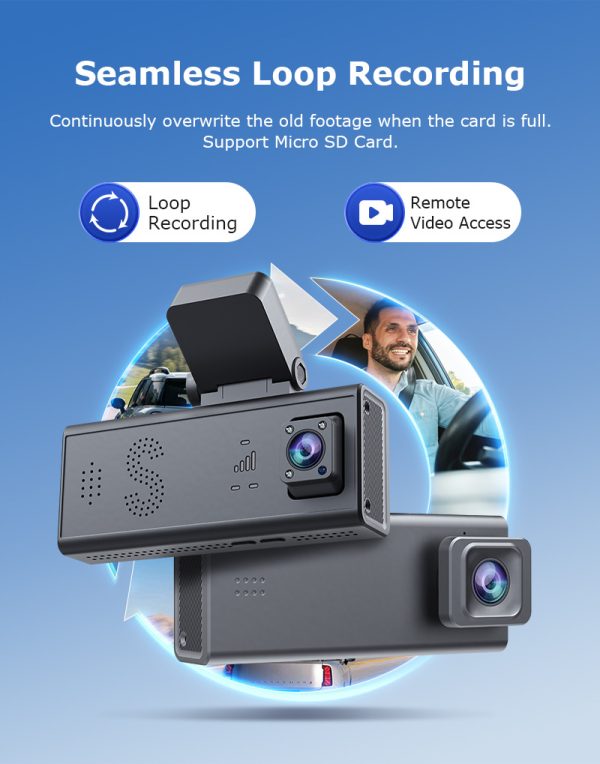 Dash Cam Dual Lens 4K UHD Recording Dual Lens Vehicle Car Camera DVR Night Vision Video Recorder with GPS 24H Parking