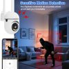 Dual Light WiFi PTZ Camera with Wired & Hotspot Connection, Humanoid Detection, Two-Way Audio, Local & Cloud Storage, Custom Alarm, 4-Channel Live View, ONVIF