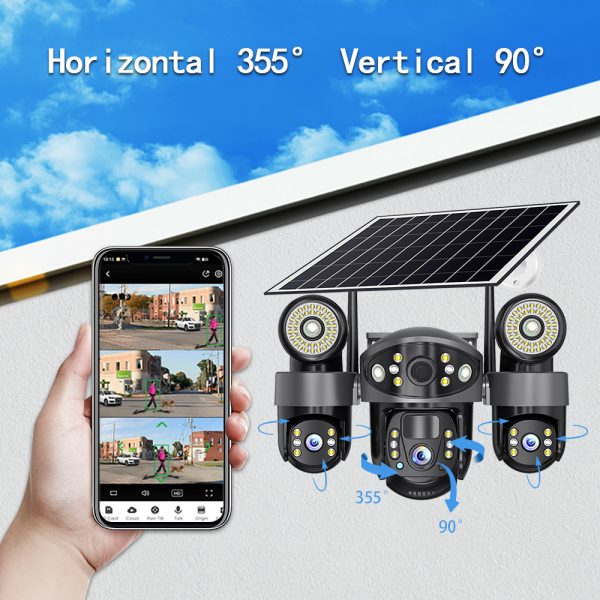 4G /WIFI Outdoor Solar Camera 8MP Dual Lens PIR Sim Card built in Night Vision Waterproof Security Camara Battery CCTV